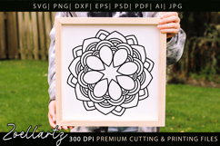 Floral Mandala SVG Cut Files Flower Mandala Silhouette SVG Product Image 4