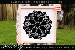 Floral Mandala SVG Cut Files Flower Mandala Silhouette SVG Product Image 4