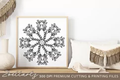 Floral Mandala SVG PNG EPS DXF Flowers Leaves Mandala SVG Product Image 4