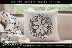 Floral Mandala SVG Cut Files Flower Mandala Silhouette SVG Product Image 5