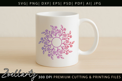 Floral Mandala SVG Cut Files Flower Mandala Silhouette SVG Product Image 4