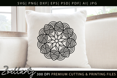 Floral Mandala SVG Cut Files Flower Mandala Silhouette SVG Product Image 1