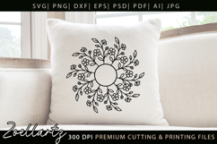 Floral Mandala SVG Cut Files Flower Mandala Silhouette SVG Product Image 1