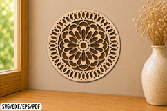 Floral Mandala Round Laser Cut SVG Product Image 1