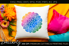 Floral Mandala SVG Cut Files Flower Mandala Silhouette SVG Product Image 5