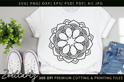 Floral Mandala SVG Cut Files Flower Mandala Silhouette SVG Product Image 3