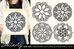 4 Floral Mandala SVG Cut Files Flower Mandala Illustration Product Image 1