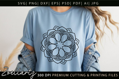 Floral Mandala SVG Cut Files Flower Mandala Silhouette SVG Product Image 6