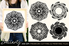 4 Floral Mandala SVG Cut Files Flower Mandala Illustration Product Image 1