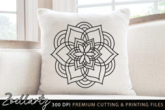 Floral Mandala SVG Cut File Flower Mandalas Illustration Product Image 1