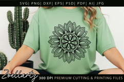Floral Mandala SVG Lotus Flower Mandala Yoga T-shirt Pillow Product Image 4