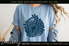 Flower Illustration Abstract Floral SVG Zentangle T-shirt Product Image 3
