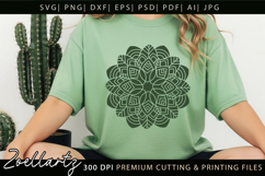 Floral Mandala SVG Cut Files Flower Mandala Silhouette SVG Product Image 6