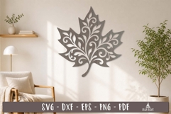 Floral Maple Leaf Wall Decor SVG Laser Cut design