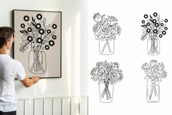 4 Floral Mason Jar SVG PNG Product Image 1