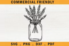 Floral mason jars svg,flower mason jar svg,wedding mason jar Product Image 1