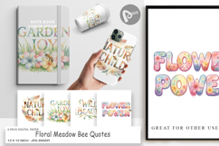 Floral Meadow Bee Quotes Digital Paper Product Image 1