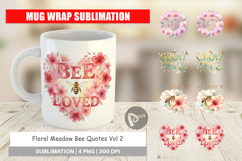Floral Meadow Bee Quotes Mug Wrap Product Image 1