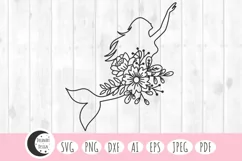 floral mermaid svg