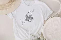 floral mermaid svg