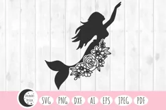 floral mermaid svg