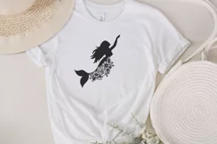 floral mermaid svg