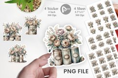 Floral Metal Tin Sticker Product Image 1