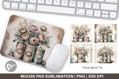 Mouse Pad Floral Metal Tin Product Image 1