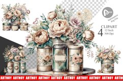 Floral Metal Tin Clipart Product Image 1
