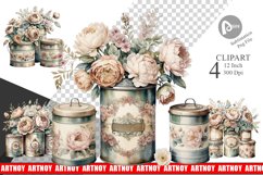 Floral Metal Tin Clipart Product Image 1