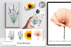 Digital Paper Minimalist Florals Product Image 1