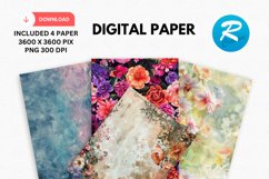 Floral Digital Paper, Floral Background Product Image 1