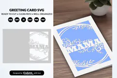 Mom Floral Mother's Day Greeting Card SVG Product Image 1