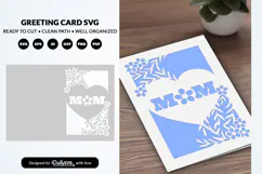 Mom Floral Mother's Day Greeting Card SVG Product Image 2
