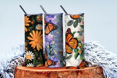 Floral Monarch Butterflies Digital Paper Product Image 3