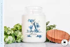 floral letter A design on a candle