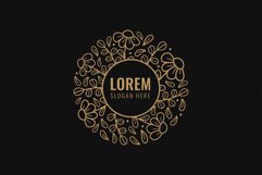 Floral Monogram Vintage Frame Logo Template Product Image 1