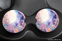 Floral Moon Car Coasters Moon Sublimation Coaster Designs 