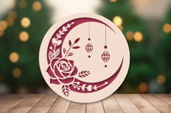 Layered Floral Moon with ornaments SVG Product Image 1