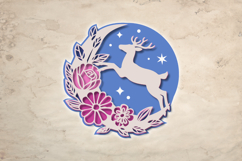 Floral Moon Deer - 5 SVG layers Product Image 1
