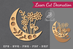 Floral Moon Laser Cut Decoration Product Image 1
