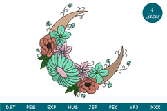 Floral Moon Machine Embroidery Product Image 1