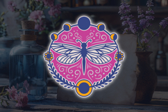 Floral Moon Phases Dragonfly - 4 SVG layers Product Image 2