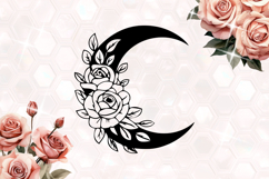 Floral Moon Roses SVG Product Image 1