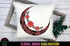 Floral Moon Sublimation I Moon Flowers Sublimation Designs I Boho Moon Sublimation PNG