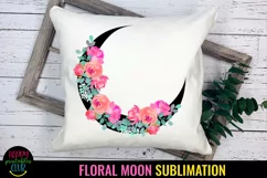 Floral Moon Sublimation I Moon Flowers Sublimation Designs I Boho Moon Sublimation PNG