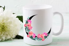Floral Moon Sublimation I Moon Flowers Sublimation Designs I Boho Moon Sublimation PNG