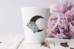 floral moon svg