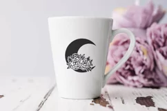 floral moon svg