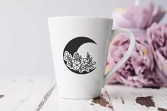 floral moon svg